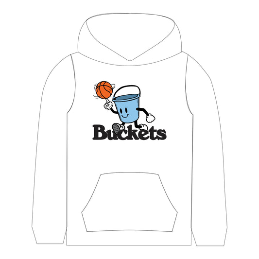 Blue Buckets Hoodie - White